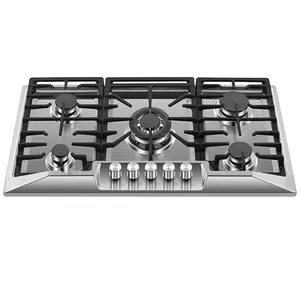 Top Quality Gas Stove Built in Gas Hob Stove Cookertop Stainless Steel Safety Device 5 Burners NG/LPG Hob Gas Stove Cooker