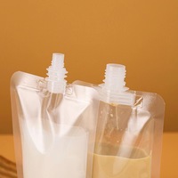 Pochettes à bec verseur autoportantes jetables PETPE, prêtes pour les concerts, pour thé aux pruneaux, lait de soja, bière et autres boissons à usage unique