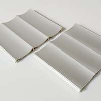 Panel Dinding PVC Ekologis Sistem Interlocking Modern dengan Desain Cekung Bergelombang untuk Panel Dinding Latar Belakang TV