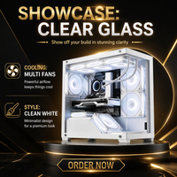 Boîtier PC de jeu blanc de taille moyenne avec panneau latéral en verre trempé pour ordinateur de bureau