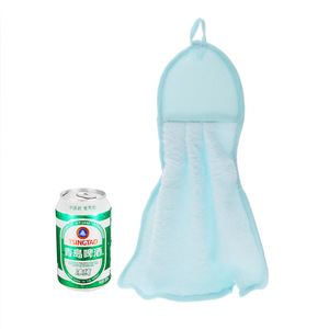 Solid color <b>hanging</b> hand <b>towel</b>, kitchen cleaning <b>towel</b>, absorbent dishcloth, coral fleece hand <b>towel</b>, dishcloth - Product Image 5