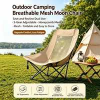 Chaise pliante réglable à 3 positions, dossier haut en maille respirante, poche latérale, portable, pour camping, plage, jardin, pêche, parc