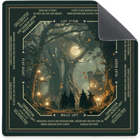 Tapis de jeu antidérapant pour table de mahjong américain, motif Mandala violet, Château hanté, Pleine lune, Citrouille, Chauve-souris, pour fêtes d'intérieur et événements festifs
