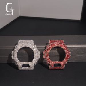 Caja de Reloj DW6900 con Incrustaciones de Diamantes Moissanite Color Granate, Bisel de Moda, Plata 925, VVS, Estilo Hip Hop para Hombre - Product Image 4