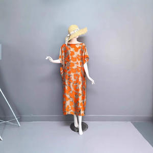 Robe de plage d'été élégante simple grande taille New Socialite Niche O-Neck <span class=keywords><strong>Maxi</strong></span> avec décoration en dentelle pour les mariages - Product Image 2