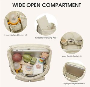 Mochila Pañalera para Mamás y Papás, Bolsa de Viaje para Bebé con Estuche para Chupón y Bolsillos Térmicos, Bolsa para Mamá - Product Image 4
