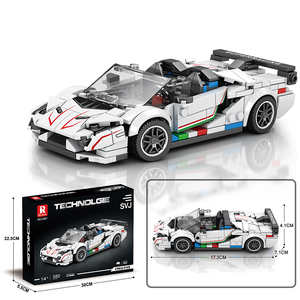 SVJ (382PCS) Stadt Sport Rennwagen Spielzeug Supercar Modell DIY Montage Kunststoff Ziegel für Kinder Bausteine Sets - Product Image 2