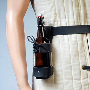 Premium Genuine Leather <b>Water</b> <b>Bottle</b> Pouch With <b>Belt</b> Loop Sturdy Handmade Leather With Comfortable Strap Perfect For Adventure - Product Image 5