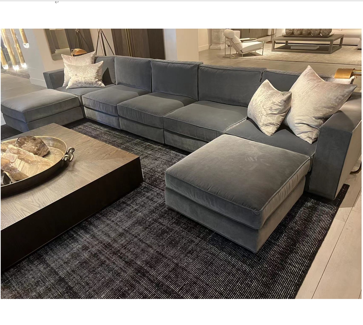 Leather Sofa Set Living Room Furniture Modular Right Arm Chaise Sectional