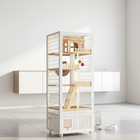 Villa pour chat moderne et luxueuse d'intérieur, cage en métal pliable confortable, cage en maille de fer détachable, maison pour chat robuste, montage facile
