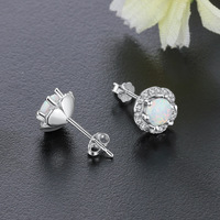 Klassische elegante Schmuck Ohrringe Geschenk 925 Sterling Silber Blume Weiß Opal Ohrringe Fabrik Großhandel OEM Drops hipping