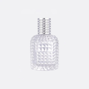 Bouteilles en verre vides en gros, réutilisables, avec <span class=keywords><strong>bouchons</strong></span> dorés ou argentés, pour flacons de parfum en verre plat. - Product Image 5