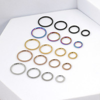 Bague d'oreille torsadée en acier inoxydable 316L plaqué or, pour femmes et hommes, septum, clicker pour le mamelon, sans couture, véritable piercing, cadeau tendance