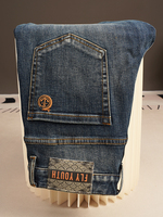 Nouveau jean bleu pour homme, coupe droite élastique, taille brodée, style business, collection automne