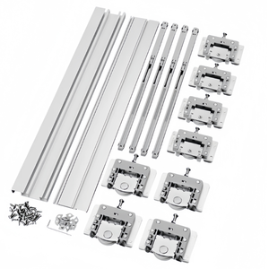 Kit de Herrajes para Puerta Corredera sin Ranuras, Amortiguación Suave Bidireccional, Carga de 50 kg, para Puerta de Armario Doméstico Personalizada - Product Image 6
