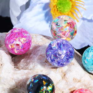 Kunsi 16 мм цветные блестки из смолы с прямыми отверстиями, бусины для волос, веревка для волос, цепочка для мобильного телефона, сумка, ручка из бисера - Product Image 4