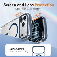 Funda Transparente Magnética de TPU+PC para Teléfono Móvil con Carga Inalámbrica, Acabado Esmerilado, para iPhone 16 17 18 Pro Max, Venta al Por Mayor, Alta Calidad
