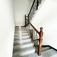 Rampe d'escalier intérieure en fer torsadé de style européen, idéale pour les villas et les duplex, rampes décoratives
