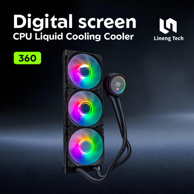 Aluminum Water Cooling CPU Cooler for Computer Case with 120/240/360mm Radiator ARGB Lights LCD Pump & Fluid Bearing