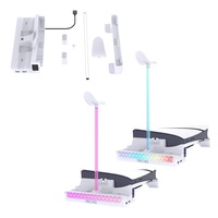 Support de rangement horizontal pour station de refroidissement et de charge PS5 Slim avec éclairage RVB et support en ABS