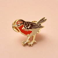 Maßgefertigter Emaille-Pin mit Vogeldesign, Vergoldetes Anstecknadel-Abzeichen für Souvenirs, Reisen und Geschenke, Großhandel mit individuellem Logo-Box-Set