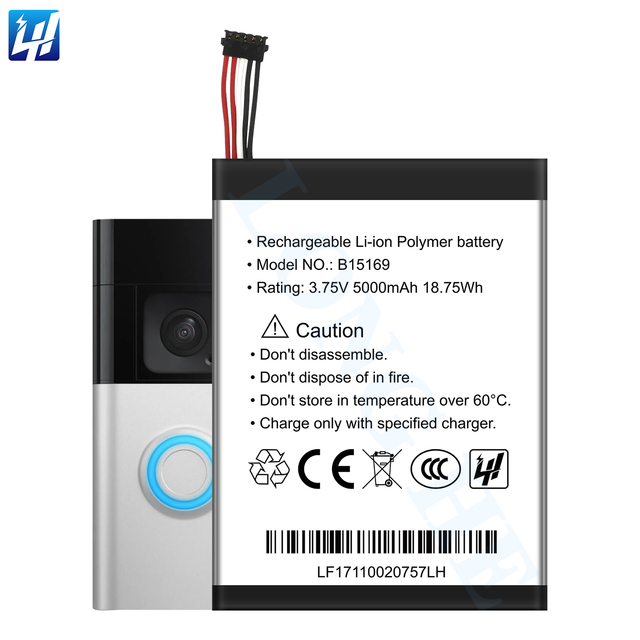 5000mAh B15169 Lithium-ion Rechargeable Battery for Ring CP-DL01 1st Gen Electronic Doorbell
