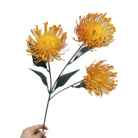 Fleurs artificielles en plastique en forme de pissenlit à 3 têtes, type moulin à vent, pour la décoration intérieure et les accessoires de mariage