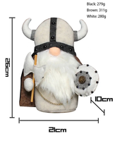 Vente en gros vieil homme chevalier nain viking gladiateur gnome corne sans visage debout ornement de poupée en peluche pour décorations de fête