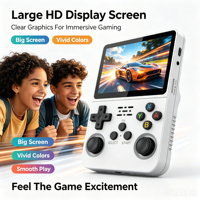 R36S Konsol Game Joystick 3D Genggam Layar Warna HD 3.5 Inci Dilengkapi 15000+ Game Gratis Sistem Operasi Linux ArkOS Baterai 3500mAh