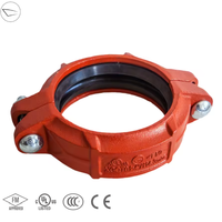 Raccords de pulvérisateurs d'incendie en fonte ductile rouge haute pression approuvés FM, raccord rainuré pour systèmes de protection incendie