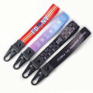 Newest Custom Logo Sublimation Short Keychain Lanyard Motorcycle Jdm Wrist Lanyards With Eagle <b>Hook</b> - Product Image 1