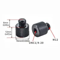 Écrou de conversion mâle M4 M5 M6 M8 M10 M12 vers femelle 1/4-20, adaptateur de support de projecteur, rotule, vis de trépied photo