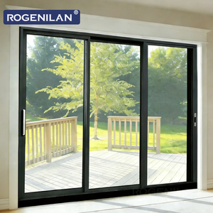 <span class=keywords><strong>Porte</strong></span> <span class=keywords><strong>coulissante</strong></span> de patio à double vitrage trempé de <span class=keywords><strong>style</strong></span> américain Rogenilan, <span class=keywords><strong>porte</strong></span> <span class=keywords><strong>coulissante</strong></span> en aluminium insonorisée pour l'extérieur - Product Image 4