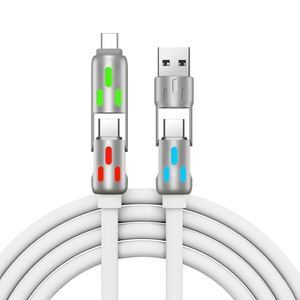 New 4-in-1 mềm Silicone 3ft USB cáp dữ liệu với ánh sáng LED nhanh sạc điện thoại dây sạc và kẽm trường hợp - Product Image 4