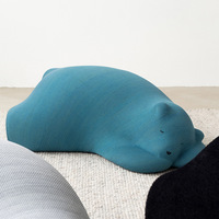 Fauteuil de sol moderne en peluche Ours polaire endormi, en tissu blanc, mobilier multifonctionnel pour salon et chambre à coucher