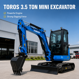 Mini-excavatrice sur chenilles TOROS de haute qualité CE EPA, 1-3,5 tonnes, moteur, pompe, boîte de vitesses pour travaux de paysagisme et de voirie - Product Image 1