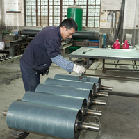 Rouleau en silicone à surface lisse sur mesure, robuste, résistant à la chaleur, avec noyau en acier au carbone, pour l'industrie textile, tambour en caoutchouc