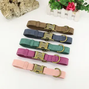 Personalized Dog ID Collar Customized Dogs Tag Collars With Metal Buckle Leather Padded For Small Medium Dogs Pitbull Buldog