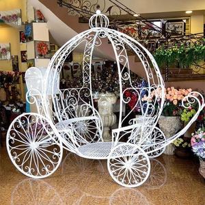 Grand chariot de cheval de citrouille royale chariot de cendrillon blanc de princesse chariot de mariage - Product Image 1