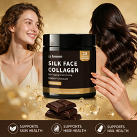 Collagène en poudre pour le visage, marque privée OEM ODM, 300g, saveur chocolat, facile à mélanger, peptides de collagène pour le bien-être de la peau