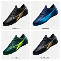 Chaussures de football Tabrebull avec doublure en mesh, unisexes, pour intérieur et extérieur, athlétiques, pour terrain synthétique, antidérapantes, amorties, printemps-hiver, noires, taille 38 EU