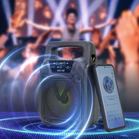 Speaker Nirkabel Portabel GTS-1767 Terlaris di Afrika, Bertenaga Surya Ganda, Radio Darurat 4-Inci, RGB Plastik