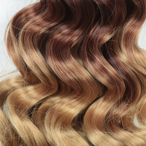 Extensions per capelli all'ingrosso in fibra a bassa temperatura con doppia trama morbida, stile onda oceanica, densità 180%-200% - Product Image 5