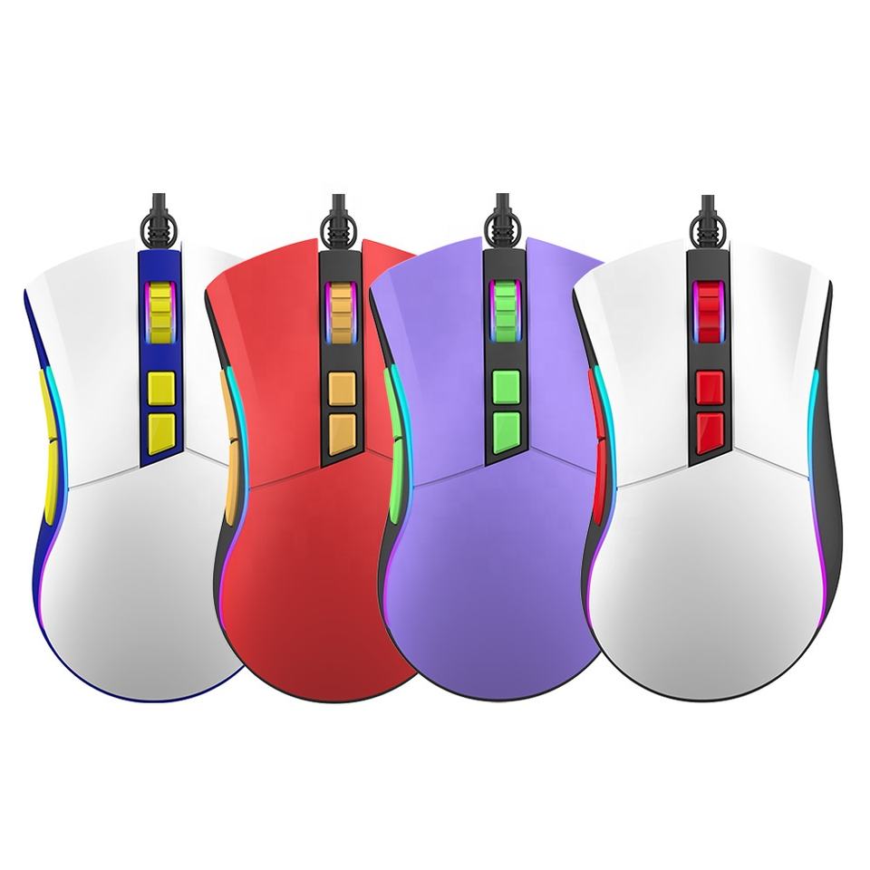 Hot Selling Custom 7d Rgb Optical Gaming Mouse Led Glowing Usb Lighting High Dip For Desktop & Laptop