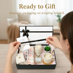 Ensemble cadeau confortable de 9 pièces avec couverture, bougie parfumée et tasse, boîte cadeau haut de gamme pour cadeaux d'invités, anniversaire - Product Image 2
