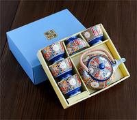 6 pièces boîte-cadeau vaisselle à thé pour turc marocain porcelaine céramique luxe tasse et soucoupe Floral café thé tasse tasse cruche ensemble avec théière