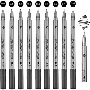 Bolígrafo de Tinta Pigmentada Resistente al Agua y a la Decoloración, Multitamaño, Bolígrafo Uni Pin de Línea Fina - Product Image 1