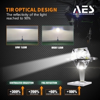 AES S250 Dual Laser TIR 2,5 Pulgadas Lente de proyector biled de 5050 Pulgadas H4 DOBLE Reflector Importado Chips duales 6000 52W 90W K