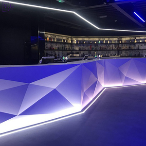 Barra de <span class=keywords><strong>Bar</strong></span> Grande de Superficie Sólida Blanca con Diseño de Diamante <span class=keywords><strong>y</strong></span> Luces RGBCW para Club Nocturno - Product Image 1