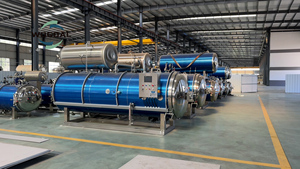 Stérilisateur industriel de cornue de viande en boîte à vapeur d'autoclave horizontal automatique - Product Image 5